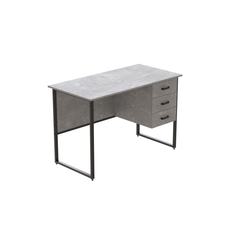 Компьютерный стол Ferrum-decor Гарри 75x140x70 черный ДСП Бетон 16мм (FRD-107307)