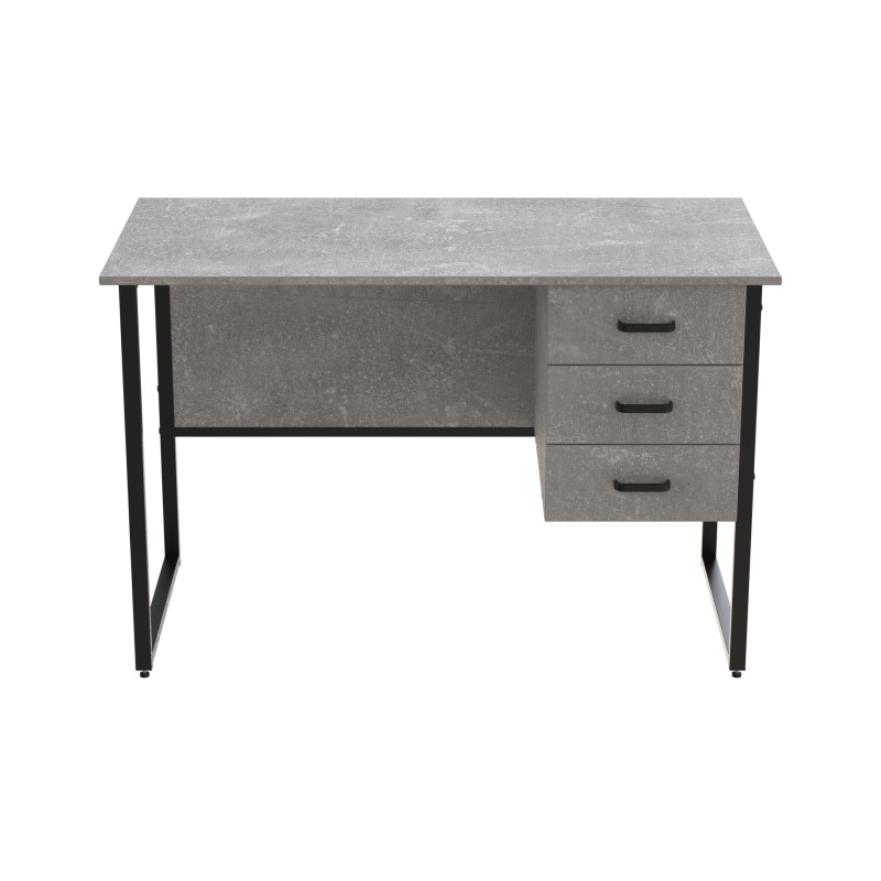 Компьютерный стол Ferrum-decor Гарри 75x140x70 черный ДСП Бетон 16мм (FRD-107307)