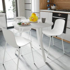 Стол круглый MARSI 3 870-3 Ferrum-decor 750x870x870 Белый металл ДСП Белый 16 мм (FRD-107427)