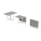 Стол раскладной трансформер книжка Морис 3 Ferrum-decor 75x130x90 Белый металл ДСП Бетон 16 мм (FRD-107417) - фото 13
