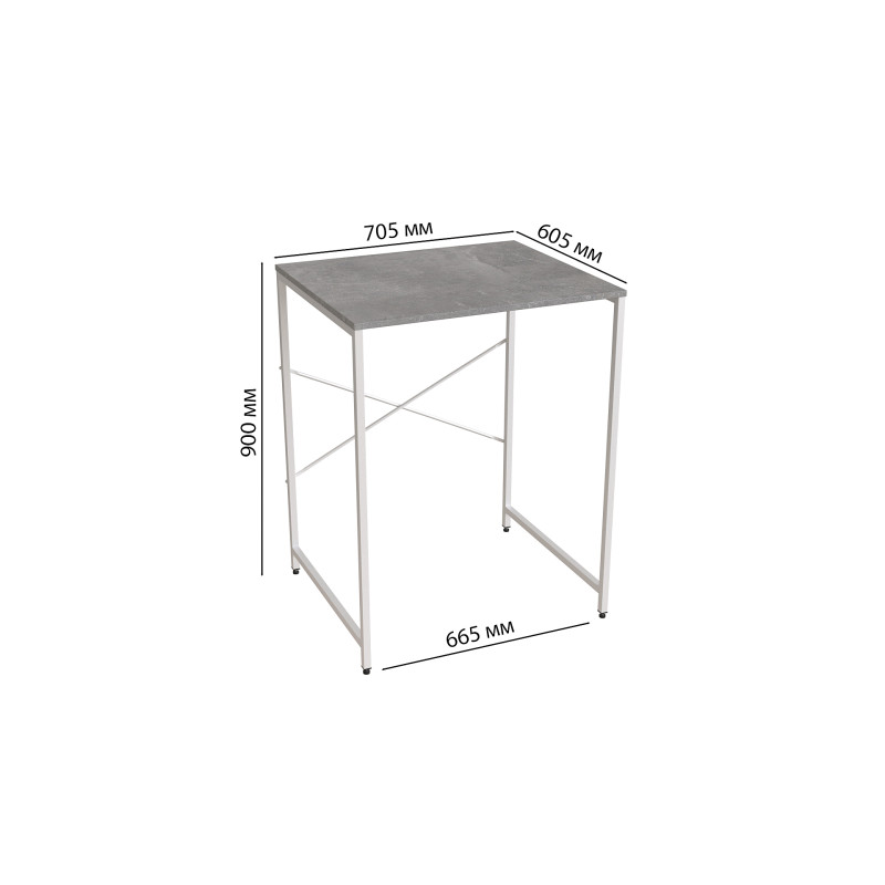 Стеллаж полка Бафрум 401 Ferrum-decor для стиральной машины 90x70,5x60,5 Белый металл ДСП Бетон 16 мм (FRD-107357)