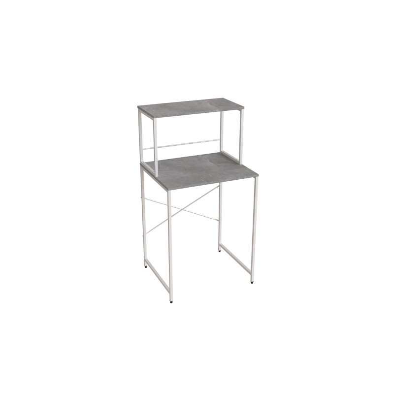 Стеллаж полка Бафрум 402 Ferrum-decor для стиральной машины 133,5x70,5x60,5 Белый металл ДСП Бетон 16 мм (FRD-107367)