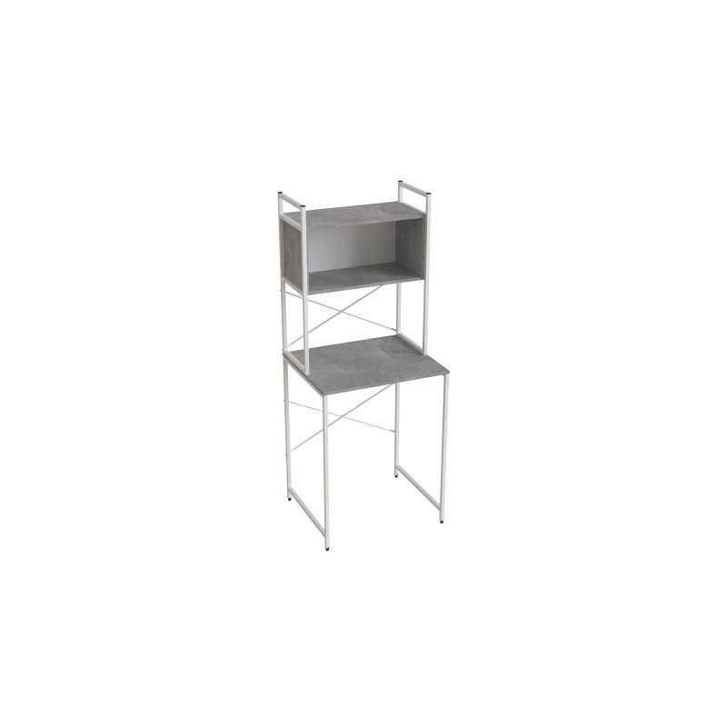 Стеллаж полка Бафрум 403 Ferrum-decor для стиральной машины 178x70,5x60,5 Белый металл ДСП Бетон 16 мм (FRD-107377)