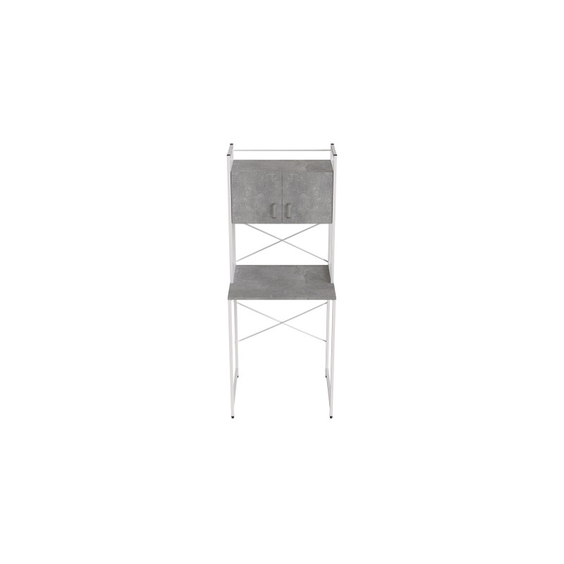 Стеллаж полка Бафрум 404 Ferrum-decor для стиральной машины 178x70,5x60,5 Белый металл ДСП Бетон 16 мм (FRD-107387)