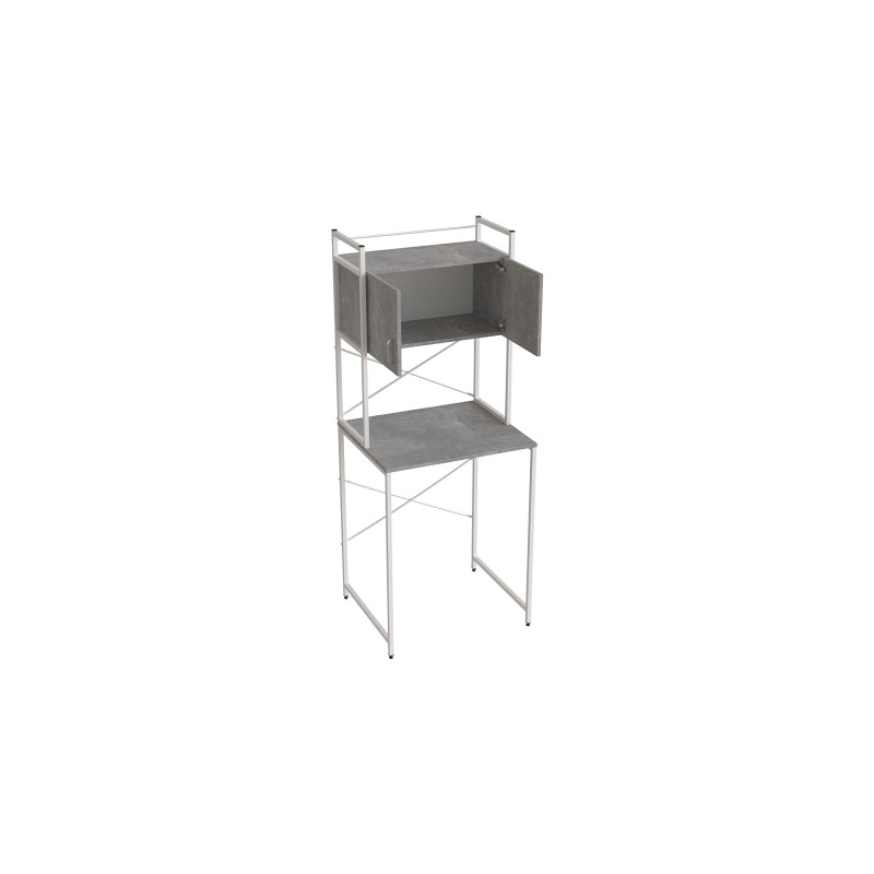 Стеллаж полка Бафрум 404 Ferrum-decor для стиральной машины 178x70,5x60,5 Белый металл ДСП Бетон 16 мм (FRD-107387)