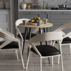 Стол круглый OPTIMA 4 ноги на конус Ferrum-decor 750x670x670 Черный металл ДСП Дуб Кремона Торро 16 мм (FRD-107567)