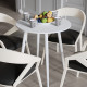 Стол круглый OPTIMA 4 ноги на конус Ferrum-decor 750x670x670 Белый металл ДСП Белый 16 мм (FRD-107457) - фото 3