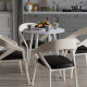 Стол круглый OPTIMA 4 ноги на конус Ferrum-decor 750x670x670 Белый металл ДСП Белый 16 мм (FRD-107457) - фото 1