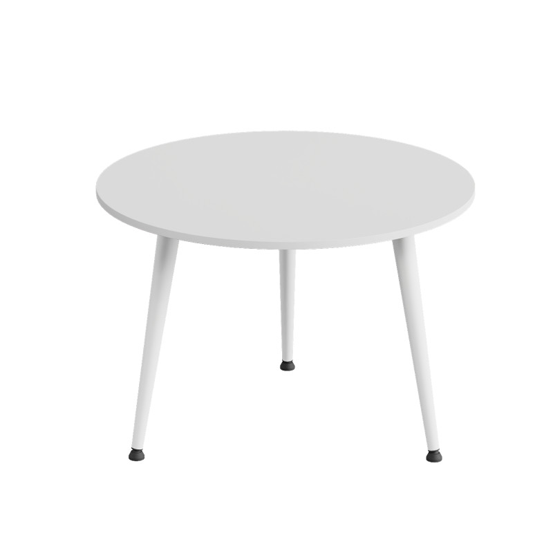Стол журнальный круглый OPTIMA 1 ноги на конус Ferrum-decor 450x670x670 Белый металл ДСП Белый 16 мм (FRD-107467)