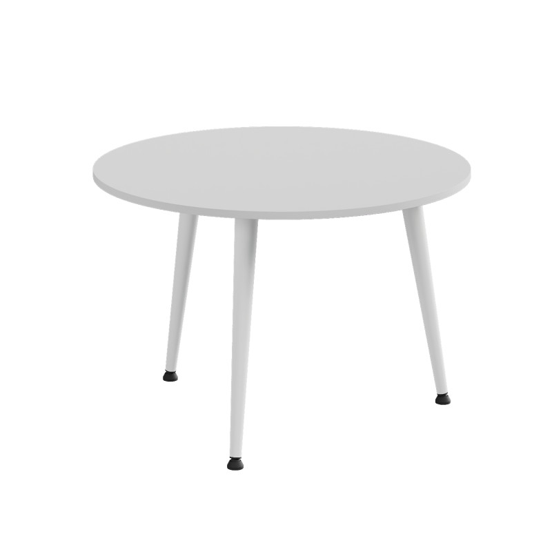 Стол журнальный круглый OPTIMA 1 ноги на конус Ferrum-decor 450x670x670 Белый металл ДСП Белый 16 мм (FRD-107467)