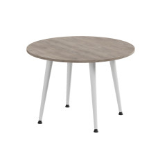 Стол журнальный круглый OPTIMA 2 ноги на конус Ferrum-decor 450x670x670 Белый металл ДСП Дуб Кремона Канолло 16 мм (FRD-107547)