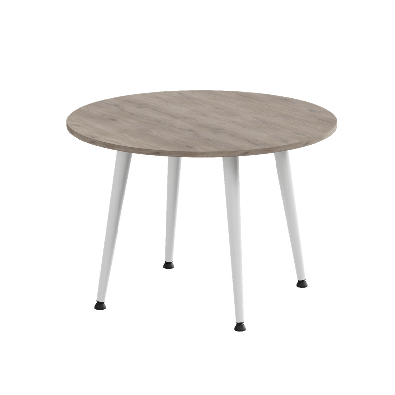 Стол журнальный круглый OPTIMA 2 ноги на конус Ferrum-decor 450x670x670 Белый металл ДСП Дуб Кремона Канолло 16 мм (FRD-107547) - фото 