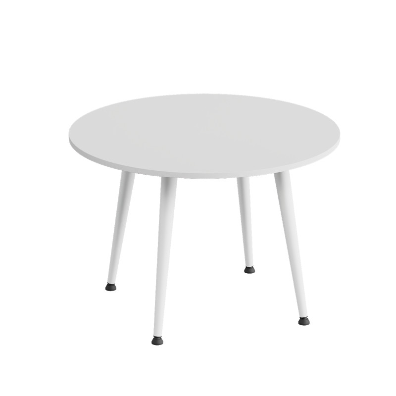 Стол журнальный круглый OPTIMA 2 ноги на конус Ferrum-decor 450x670x670 Белый металл ДСП Белый 16 мм (FRD-107477)