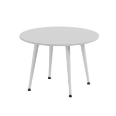 Стол журнальный круглый OPTIMA 2 ноги на конус Ferrum-decor 450x670x670 Белый металл ДСП Белый 16 мм (FRD-107477)