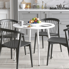 Стол круглый OPTIMA 5 ноги на конус Ferrum-decor 750x900x900 Белый металл ДСП Белый 16 мм (FRD-107487)