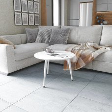 Стол журнальный круглый OPTIMA 1 ноги на конус Ferrum-decor 450x670x670 Белый металл ДСП Белый 16 мм (FRD-107467)