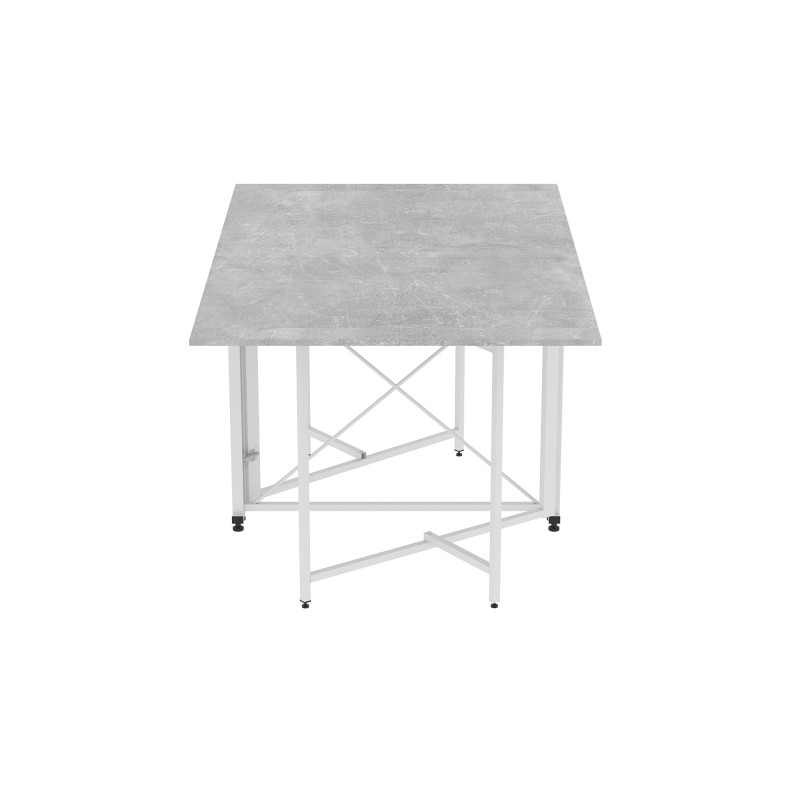 Стол обеденный трансформер книжка Орион Pro Ferrum-decor 75x152x90 Белый металл ДСП Бетон 16 мм (FRD-107407)