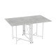 Стол обеденный трансформер книжка Орион Pro Ferrum-decor 75x152x90 Белый металл ДСП Бетон 16 мм (FRD-107407) - фото 5