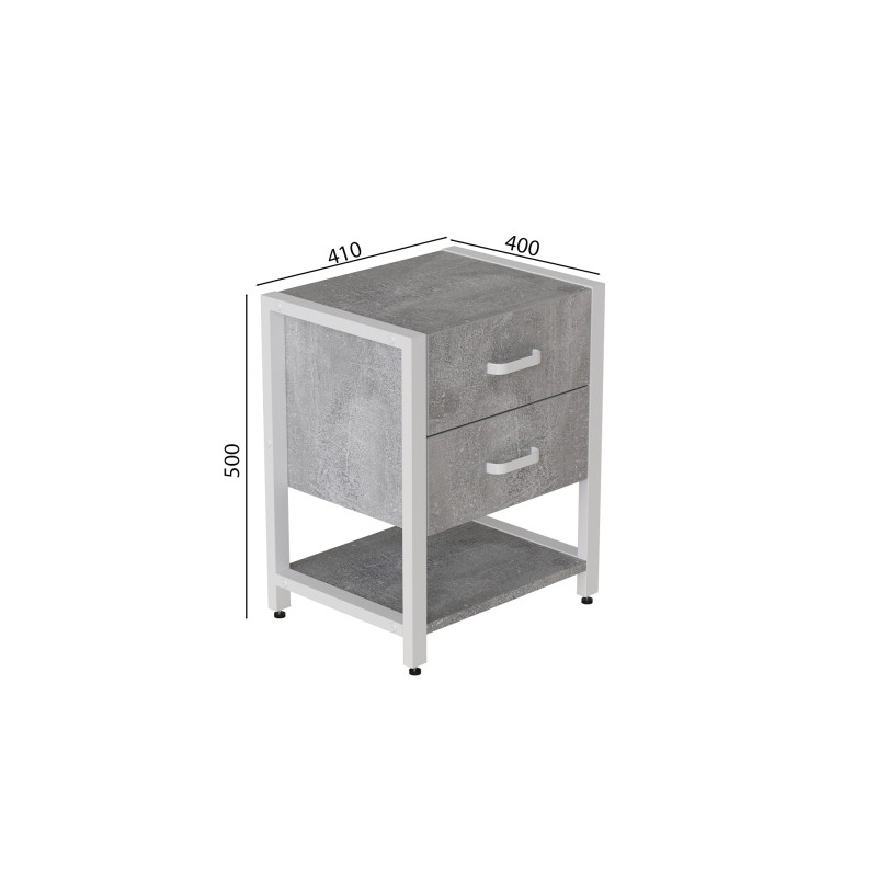 Тумба універсальна Ferrum-decor Вів'єн 2/1 50x41x40 білий ДСП Бетон 16 мм (FRD-106927)