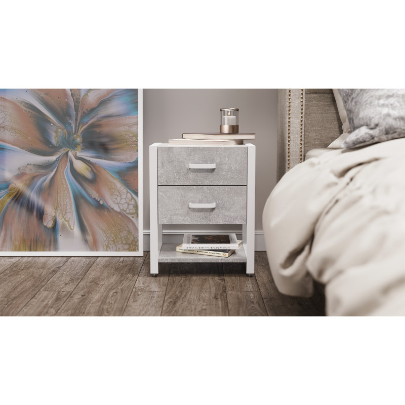 Тумба універсальна Ferrum-decor Вів'єн 2/1 50x41x40 білий ДСП Бетон 16 мм (FRD-106927)