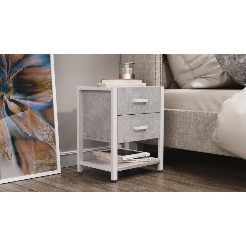 Тумба універсальна Ferrum-decor Вів'єн 2/1 50x41x40 білий ДСП Бетон 16 мм (FRD-106927)