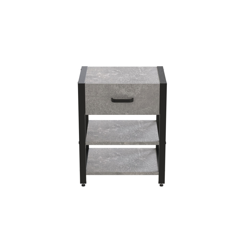 Тумба універсальна Ferrum-decor Вів'єн 1/2 50x41x40 чорний ДСП Бетон 16 мм (FRD-106937)