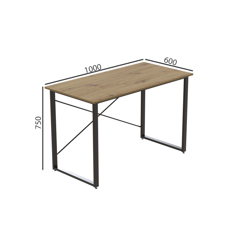 Компьютерный стол Ferrum-decor Дейв 75x100x60 серый ДСП Дуб Артизан 32мм (FRD-107028)