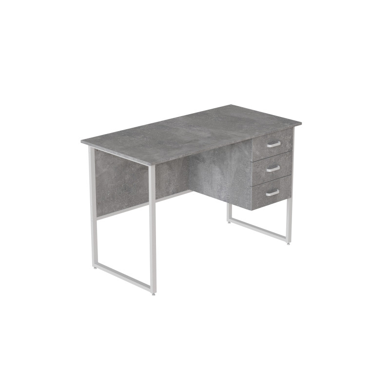 Компьютерный стол Ferrum-decor Гарри 75x140x60 белый ДСП Бетон 16мм (FRD-107298)