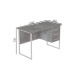 Компьютерный стол Ferrum-decor Гарри 75x140x60 белый ДСП Бетон 16мм (FRD-107298) - фото 6