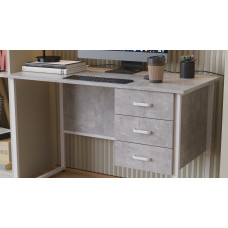 Компьютерный стол Ferrum-decor Гарри 75x140x60 белый ДСП Бетон 16мм (FRD-107298)