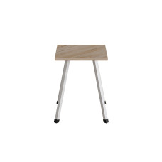Табурет Ferrum-decor 430x320x320 Белый металл ДСП Дуб Сан-Марино 16 мм (FRD-106918)