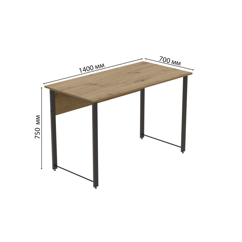 Компьютерный стол Ferrum-decor Курт 75x140x70 черный ДСП Дуб Артизан 32мм (FRD-107168)