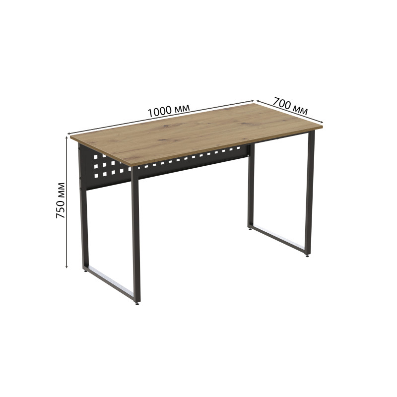 Компьютерный стол Ferrum-decor Майк 75x100x70 черный ДСП Дуб Артизан 32мм (FRD-107108)