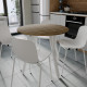 Стол круглый MARSI 4 870-4 ноги на конус Ferrum-decor 750x870x870 Белый металл ДСП Дуб Евок Прибрежный 16 мм (FRD-107528) - фото 1