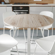Стол круглый MARSI 4 870-4 ноги на конус Ferrum-decor 750x870x870 Белый металл ДСП Дуб Сан-Марино 16 мм (FRD-107438)