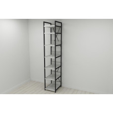 Шафа Гардероб Уні секція 4 серії Конект Ferrum-decor 220x40x50 см Чорний метал ДСП Бетон 32 мм (FRD-106898)