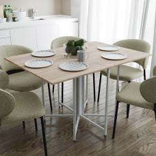 Стол раскладной трансформер книжка Морис 3 Ferrum-decor 75x130x90 Белый металл ДСП Дуб Сонома 16 мм (FRD-107418)