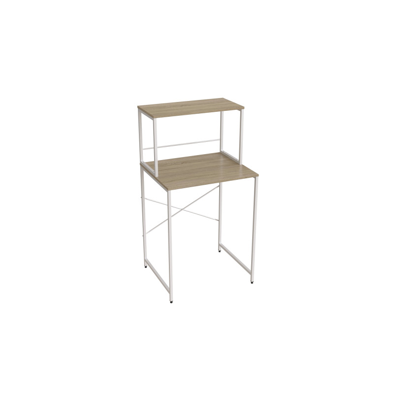 Стеллаж полка Бафрум 402 Ferrum-decor для стиральной машины 133,5x70,5x60,5 Белый металл ДСП Дуб Сонома 16 мм (FRD-107368)