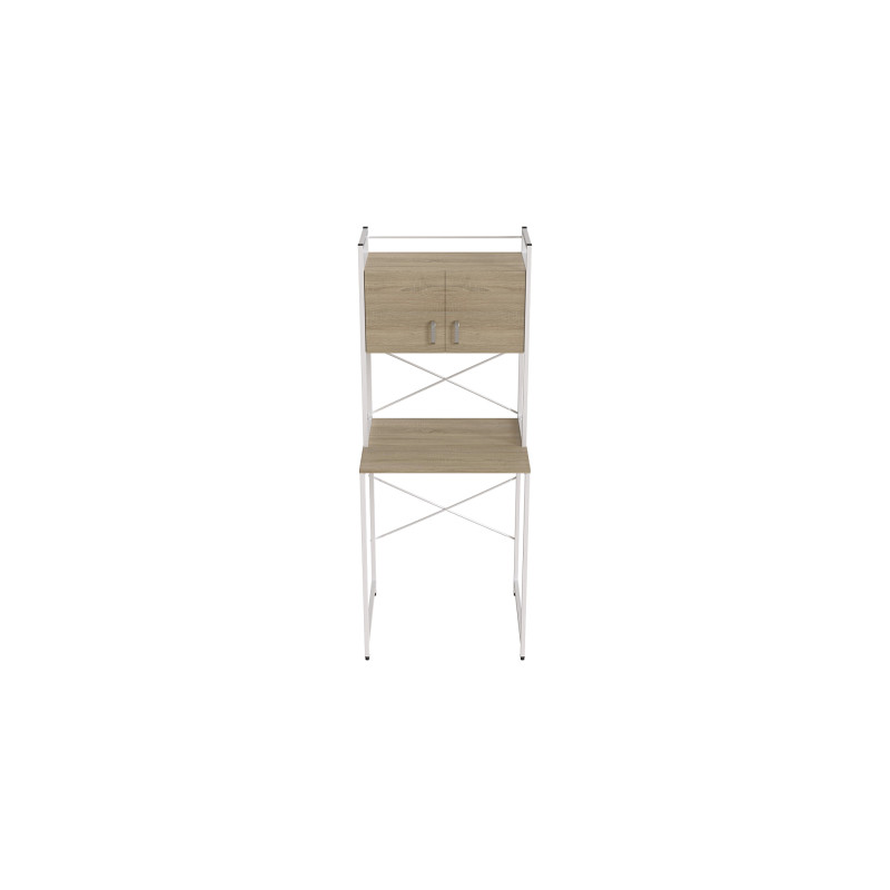 Стеллаж полка Бафрум 404 Ferrum-decor для стиральной машины 178x70,5x60,5 Белый металл ДСП Дуб Сонома 16 мм (FRD-107388)