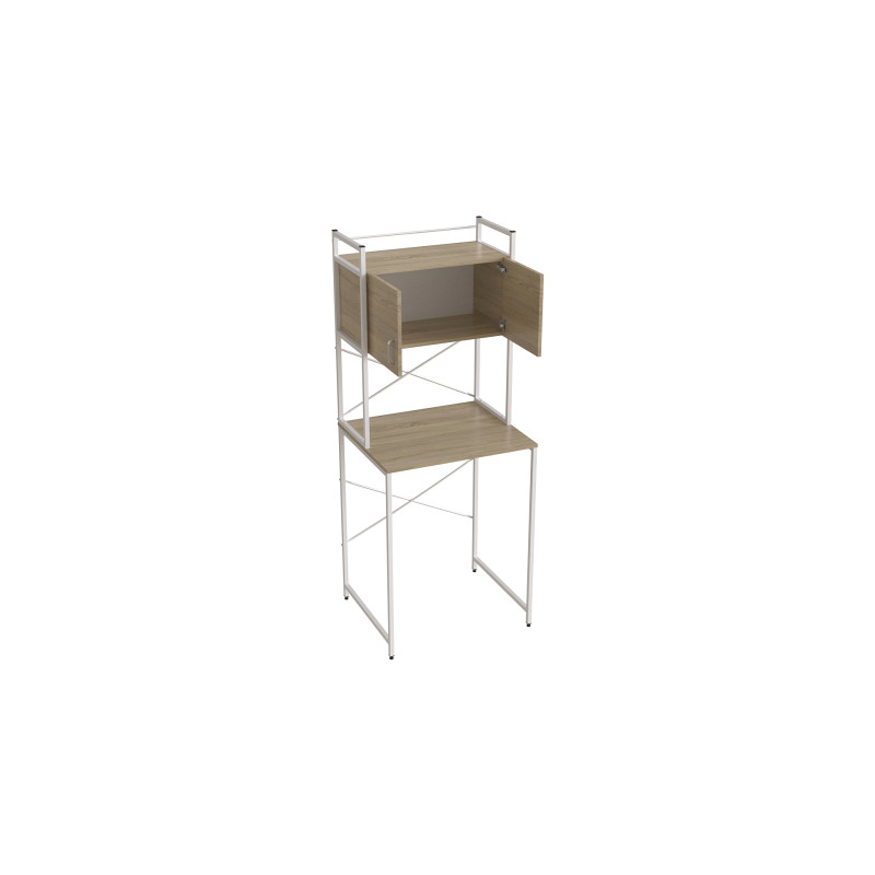 Стеллаж полка Бафрум 404 Ferrum-decor для стиральной машины 178x70,5x60,5 Белый металл ДСП Дуб Сонома 16 мм (FRD-107388)