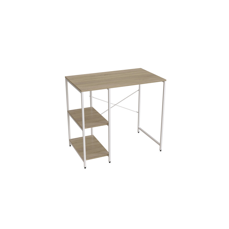 Стеллаж полка Бафрум 405 Ferrum-decor для стиральной машины 90x101x60,5 Белый металл ДСП Дуб Сонома 16 мм (FRD-107398)