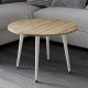 Стол журнальный круглый OPTIMA 2 ноги на конус Ferrum-decor 450x670x670 Белый металл ДСП Дуб Евок Прибрежный 16 мм (FRD-107548) - фото 2