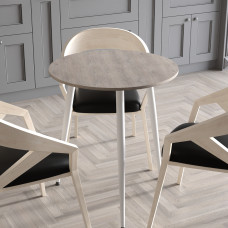 Стол круглый OPTIMA 3 ноги на конус Ferrum-decor 750x670x670 Белый металл ДСП Дуб Кремона Канолло 16 мм (FRD-107558)