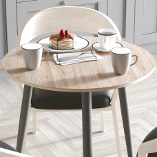 Стол круглый OPTIMA 3 ноги на конус Ferrum-decor 750x670x670 Белый металл ДСП Дуб Сан-Марино 16 мм (FRD-107448)