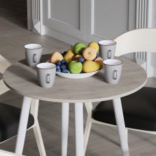 Стол круглый OPTIMA 4 ноги на конус Ferrum-decor 750x670x670 Белый металл ДСП Дуб Кремона Канолло 16 мм (FRD-107568)