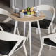 Стол круглый OPTIMA 4 ноги на конус Ferrum-decor 750x670x670 Белый металл ДСП Дуб Сан-Марино 16 мм (FRD-107458) - фото 1