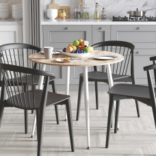 Стол круглый OPTIMA 5 ноги на конус Ferrum-decor 750x900x900 Белый металл ДСП Дуб Сан-Марино 16 мм (FRD-107488)