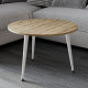 Стол журнальный круглый OPTIMA 1 ноги на конус Ferrum-decor 450x670x670 Белый металл ДСП Дуб Евок Прибрежный 16 мм (FRD-107538) - фото 4