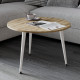 Стол журнальный круглый OPTIMA 1 ноги на конус Ferrum-decor 450x670x670 Белый металл ДСП Дуб Евок Прибрежный 16 мм (FRD-107538) - фото 3