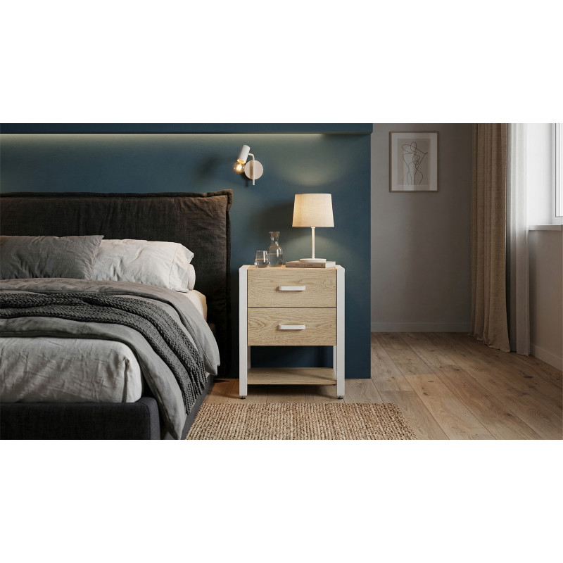 Тумба універсальна Ferrum-decor Вів'єн 2/1 50x41x40 білий ДСП Дуб Кремона Торро 16 мм (FRD-107798)